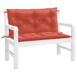 Coussins de banc de lot de 2 rouge m&eacute;lang&eacute; tissu