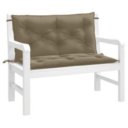 Coussins de banc de lot de 2 taupe m&eacute;lang&eacute; tissu