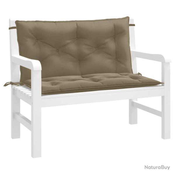 Coussins de banc de lot de 2 taupe m�lang� tissu