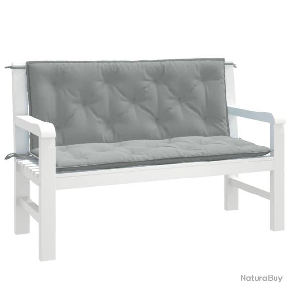 Coussins de banc de lot de 2 gris clair m�lang� tissu