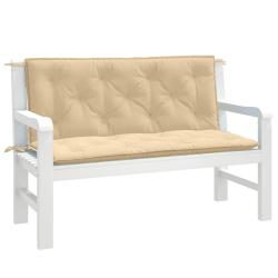 Coussins de banc de lot de 2 beige m&eacute;lang&eacute; tissu