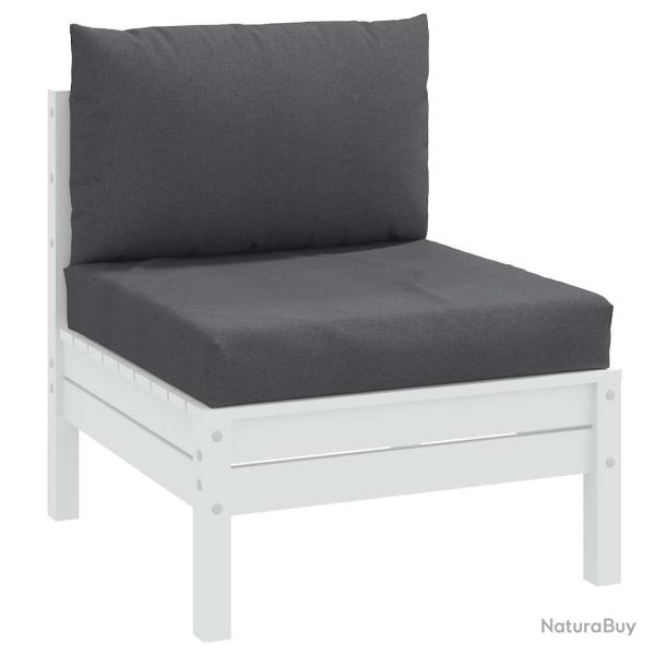 Coussins de palette lot de 2 anthracite m�lang� tissu