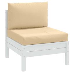 Coussins de palette lot de 2 beige m&eacute;lang&eacute; tissu