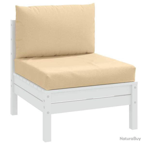 Coussins de palette lot de 2 beige m�lang� tissu