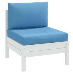 Coussins de palette lot de 2 bleu m&eacute;lang&eacute; tissu
