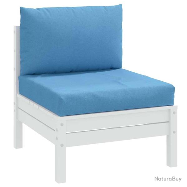 Coussins de palette lot de 2 bleu m�lang� tissu