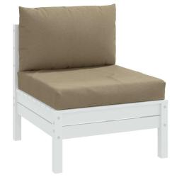 Coussins de palette lot de 2 taupe m&eacute;lang&eacute; tissu