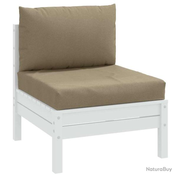 Coussins de palette lot de 2 taupe m�lang� tissu