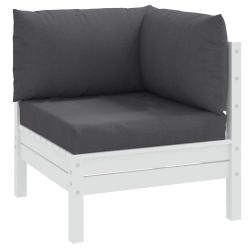 Coussins de palette lot de 3 anthracite m&eacute;lang&eacute; tissu