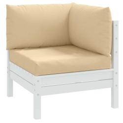Coussins de palette lot de 3 beige m&eacute;lang&eacute; tissu