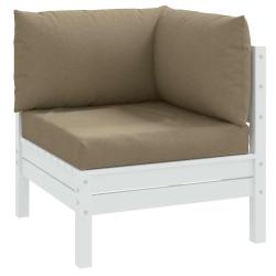 Coussins de palette lot de 3 taupe m&eacute;lang&eacute; tissu
