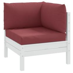 Coussins de palette lot de 3 rouge bordeaux m&eacute;lang&eacute; tissu