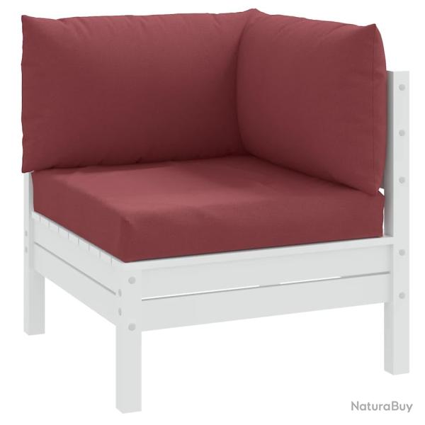 Coussins de palette lot de 3 rouge bordeaux m�lang� tissu