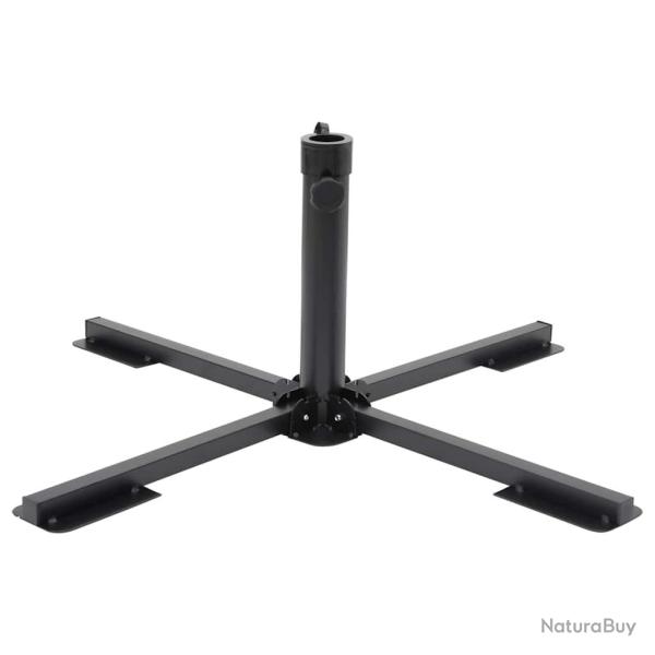 Base de parasol pliable pour m�t �38/48 mm noir brillant acier