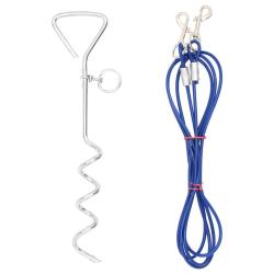 C&acirc;ble d'attache pour chien avec piquet de sol 3 m