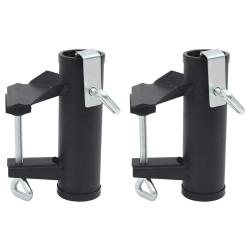 Pinces &agrave; parasol pour balcon 2 pcs 25-38 mm acier