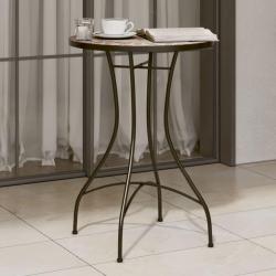 Table de bistro mosa&iuml;que, en c&eacute;ramique terre cuite et blanche, pour la cuisine, &Oslash;50 &times; 70 cm