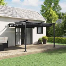 Pavillon en polyester anthracite pour le jardin, 300 &times; 300 &times; 200 cm