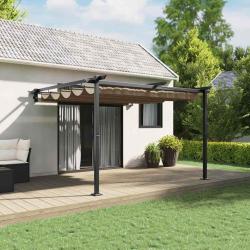 Pavillon en polyester taupe pour le jardin, 300 &times; 300 &times; 200 cm