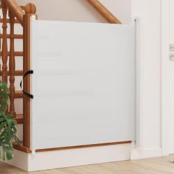 Porte r&eacute;tractable pour animaux de compagnie blanc 117,5x125 cm