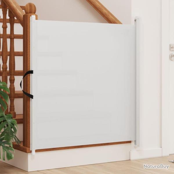Porte r�tractable pour animaux de compagnie blanc 117,5x125 cm