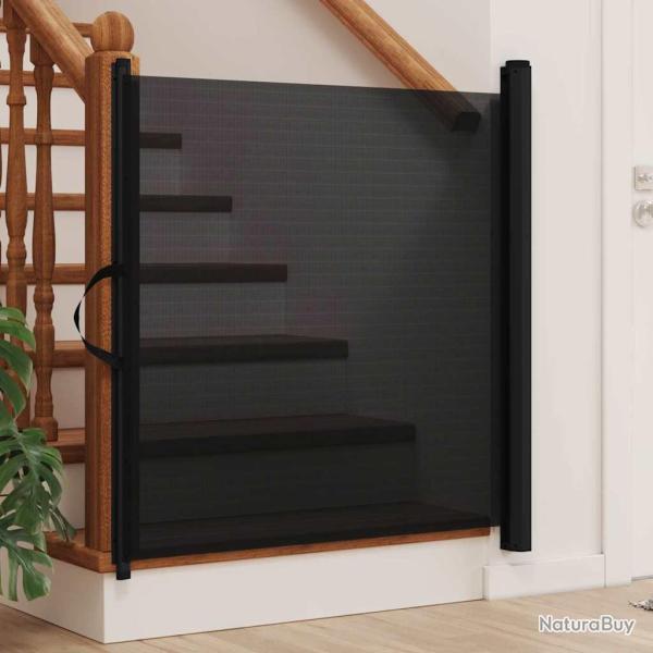 Porte r�tractable pour animaux de compagnie noir 82,5x125 cm