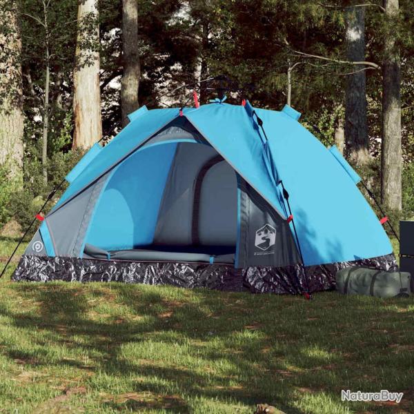 Tente de camping � d�me 3 personnes bleu lib�ration rapide