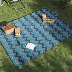 Couverture de pique-nique pliable vague bleue 200x150cm velours