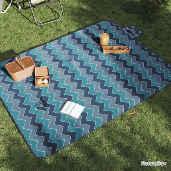 Couverture de pique-nique pliable vague bleue 200x150cm velours