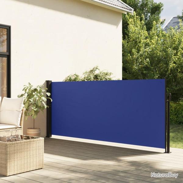 Auvent lat�ral r�tractable bleu 140x600 cm