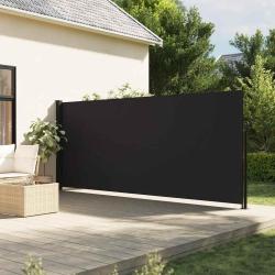 Auvent lat&eacute;ral r&eacute;tractable noir 160x600 cm