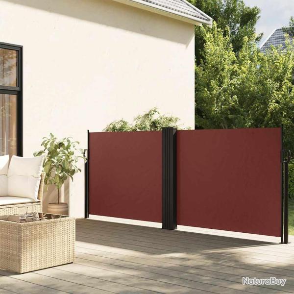 Auvent lat�ral r�tractable marron 100x600 cm