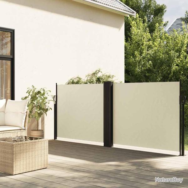 Auvent lat�ral r�tractable cr�me 120x1000 cm
