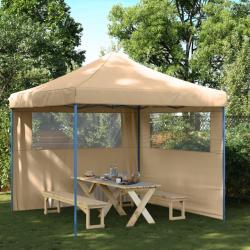 Tente de r&eacute;ception pliable escamotable avec 2 parois lat&eacute;rales