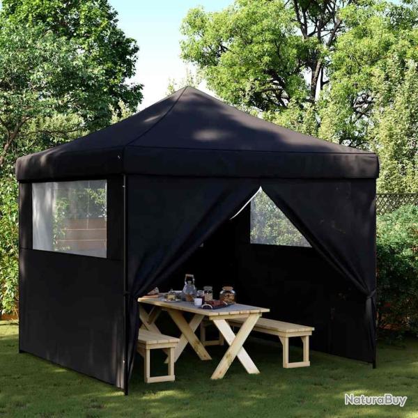 Tente de r�ception pliable escamotable 4 parois lat�rales noir