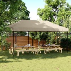 Tente de r&eacute;ception pliable escamotable taupe 580x292x315 cm