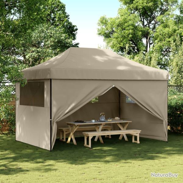Tente de r�ception pliable escamotable 4 parois lat�rales taupe