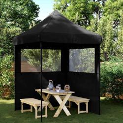 Tente de r&eacute;ception pliable escamotable 2 parois lat&eacute;rales noir