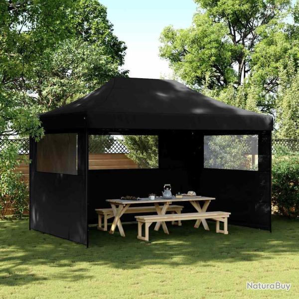 Tente de r�ception pliable escamotable 3 parois lat�rales noir
