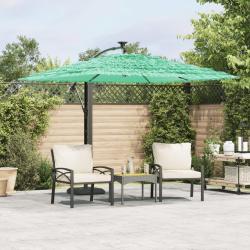 Parasol de avec m&acirc;t en acier vert 246x246x230 cm