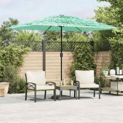 Parasol avec m&acirc;t en acier vert, pour la terrasse, 300 &times; 200 &times; 250 cm