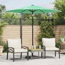 Parasol de avec m&acirc;t en acier vert 223x223x213 cm