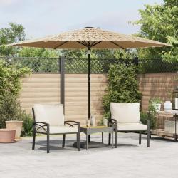 Parasol de avec m&acirc;t en acier marron 288x288x225 cm