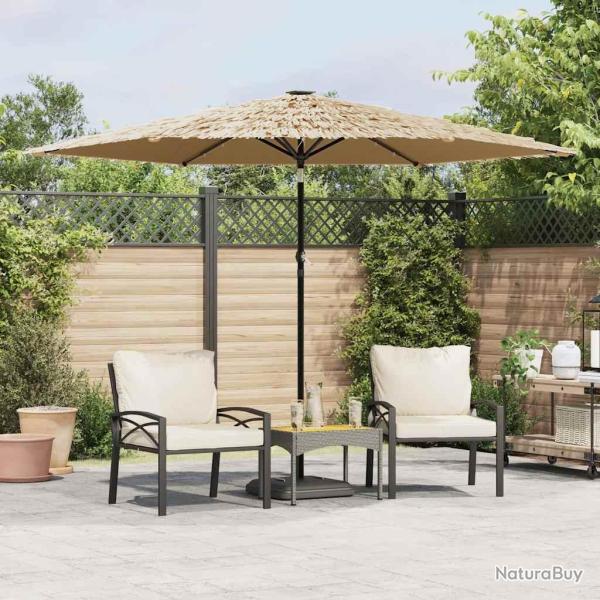 Parasol de avec LED et m�t en acier marron 288x288x225cm