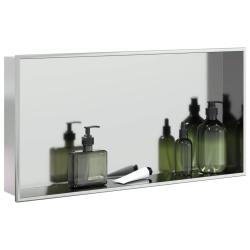 Niche de douche argent&eacute; bross&eacute; 62x32x9 cm acier inoxydable