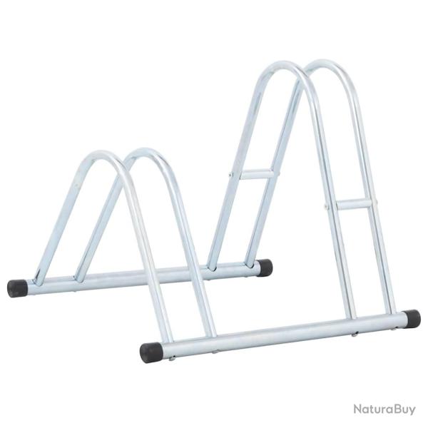 Support de v�lo au sol autoportant pour 2 v�los acier galvanis�