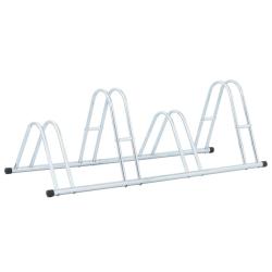 Support de v&eacute;lo au sol autoportant pour 4 v&eacute;los acier galvanis&eacute;