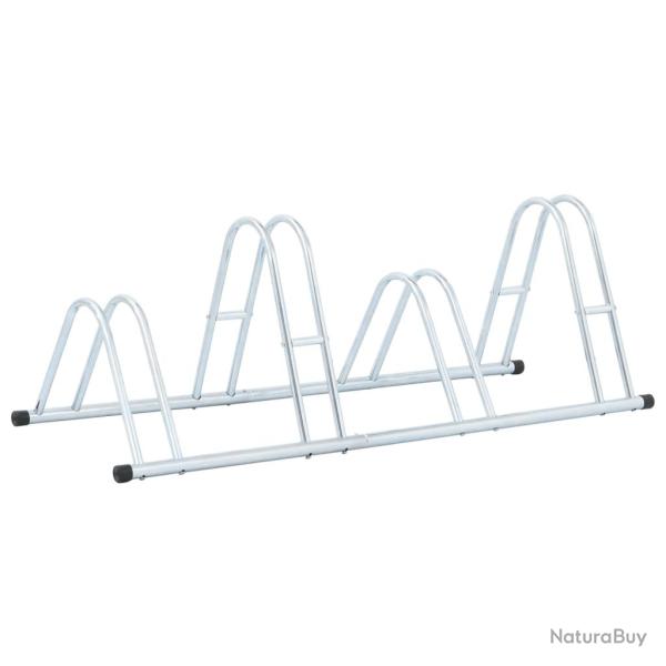 Support de v�lo au sol autoportant pour 4 v�los acier galvanis�