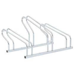 Support de v&eacute;lo au sol autoportant pour 3 v&eacute;los acier galvanis&eacute;