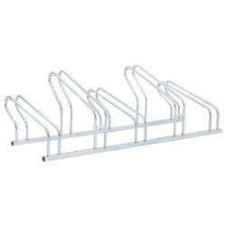 Support de v&eacute;lo au sol autoportant pour 5 v&eacute;los acier galvanis&eacute;